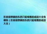 形容很想要的東西只能觀看的成語大全有哪些（形容很想要的東西只能觀看的成語大全）