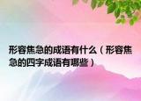 形容焦急的成語有什么（形容焦急的四字成語有哪些）