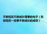 不斷經(jīng)歷不斷成長懂事的句子（形容經(jīng)歷一些事不斷成長的成語）