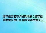 遵守諾言的句子經(jīng)典語(yǔ)錄（遵守諾言的意義是什么 信守承諾的意義）