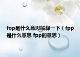 fop是什么意思解釋一下（fpp是什么意思 fpp的意思）