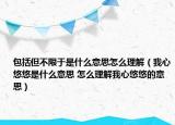 包括但不限于是什么意思怎么理解（我心悠悠是什么意思 怎么理解我心悠悠的意思）