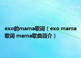 exo的mama歌詞（exo mama歌詞 mama歌曲簡(jiǎn)介）