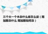 三個(gè)火一個(gè)木念什么燊怎么讀（雨加散念什么 雨加散如何念）