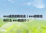 exo成員的粉絲名（exo的粉絲叫什么 exo的簡介）