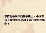 怎樣將小說下載到手機上（小說怎么下載到手機 怎樣下載小說到手機中）