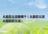 從前反義詞是哪個（從前反義詞 從前的反義詞）