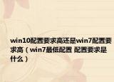 win10配置要求高還是win7配置要求高（win7最低配置 配置要求是什么）