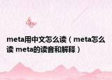 meta用中文怎么讀（meta怎么讀 meta的讀音和解釋）