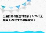 出生日期與星座對(duì)照表（6.20什么星座 6.20出生的星座介紹）