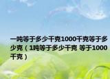 一噸等于多少千克1000千克等于多少克（1噸等于多少千克 等于1000千克）