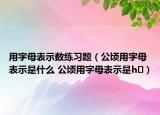 用字母表示數練習題（公頃用字母表示是什么 公頃用字母表示是h㎡）