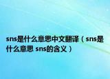 sns是什么意思中文翻譯（sns是什么意思 sns的含義）