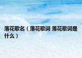 落花歌名（落花歌詞 落花歌詞是什么）