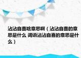 沾沾自喜啥意思?。ㄕ凑醋韵驳囊馑际鞘裁?詞語沾沾自喜的意思是什么）