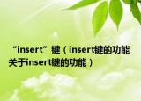 “insert”鍵（insert鍵的功能 關(guān)于insert鍵的功能）