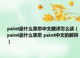 paint是什么意思中文翻譯怎么讀（paint是什么意思 paint中文的解釋）