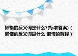 懶惰的反義詞是什么?(標(biāo)準(zhǔn)答案)（懶惰的反義詞是什么 懶惰的解釋?zhuān)? /></span></a>
                        <h2><a href=