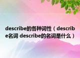 describe的各種詞性（describe名詞 describe的名詞是什么）