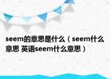 seem的意思是什么（seem什么意思 英語seem什么意思）