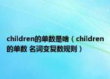 children的單數(shù)是啥（children的單數(shù) 名詞變復數(shù)規(guī)則）