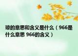 瓊的意思和含義是什么（966是什么意思 966的含義）