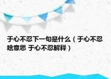 于心不忍下一句是什么（于心不忍啥意思 于心不忍解釋）