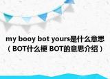 my booy bot yours是什么意思（BOT什么梗 BOT的意思介紹）