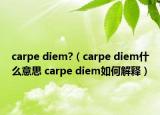 carpe diem?（carpe diem什么意思 carpe diem如何解釋）