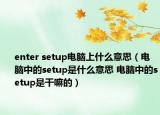 enter setup電腦上什么意思（電腦中的setup是什么意思 電腦中的setup是干嘛的）