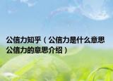 公信力知乎（公信力是什么意思 公信力的意思介紹）