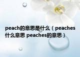 peach的意思是什么（peaches什么意思 peaches的意思）