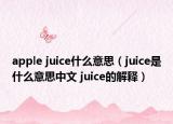 apple juice什么意思（juice是什么意思中文 juice的解釋）