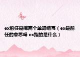 ex前任是哪兩個單詞縮寫（ex是前任的意思嗎 ex指的是什么）