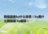 網(wǎng)絡語言by什么意思（by是什么網(wǎng)絡語 by解釋）