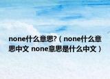 none什么意思?（none什么意思中文 none意思是什么中文）