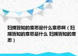 婦孺皆知的意思是什么意思啊（婦孺皆知的意思是什么 婦孺皆知的意思）