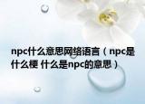 npc什么意思網(wǎng)絡(luò)語言（npc是什么梗 什么是npc的意思）