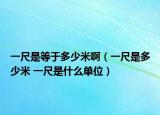 一尺是等于多少米?。ㄒ怀呤嵌嗌倜?一尺是什么單位）