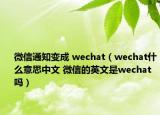 微信通知變成 wechat（wechat什么意思中文 微信的英文是wechat嗎）