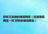 好聽又浪漫的情侶網(wǎng)名（浪漫情侶網(wǎng)名一對 好聽的情侶網(wǎng)名）