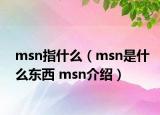 msn指什么（msn是什么東西 msn介紹）