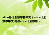 alice是什么意思的中文（alice什么意思中文 英語(yǔ)alice什么意思）