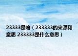 23333是啥（233333的來源和意思 233333是什么意思）