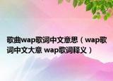 歌曲wap歌詞中文意思（wap歌詞中文大意 wap歌詞釋義）