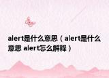 alert是什么意思（alert是什么意思 alert怎么解釋）