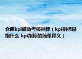 倉庫kpi績效考核指標（kpi指標是指什么 kpi指標的簡單釋義）