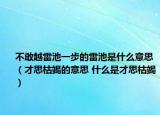 不敢越雷池一步的雷池是什么意思（才思枯竭的意思 什么是才思枯竭）