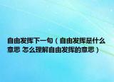 自由發(fā)揮下一句（自由發(fā)揮是什么意思 怎么理解自由發(fā)揮的意思）