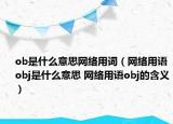 ob是什么意思網(wǎng)絡(luò)用詞（網(wǎng)絡(luò)用語obj是什么意思 網(wǎng)絡(luò)用語obj的含義）